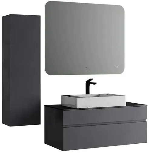 Тумба под умывальник подвесная Raval Decent 100 антрацит Dec.01.100/A/RL