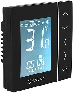 Проводной комнатный терморегулятор НО/НЗ 230В Salus EXPERT NSB черный VS30B Проводной комнатный терморегулятор НО/НЗ 230В Salus EXPERT NSB черный VS30B, 1