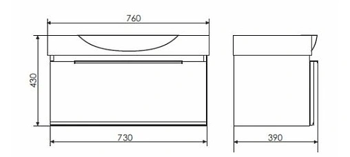 Тумба-умывальник подвесная Comforty Самара 76 кофе полоска/белый 00004135527CF