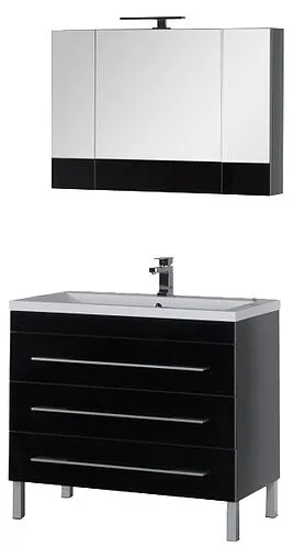 Шкаф-зеркало Aquanet Верона 100 чёрный 00175386