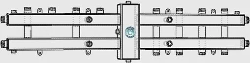 Каскадный коллектор 3 контура с гидрострелкой + 5 коллекторных контуров 1&quot;н x 1&quot;н Север-BKM5 1925083