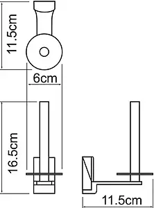 Держатель туалетной бумаги Wasserkraft Leine хром 5097 Держатель туалетной бумаги Wasserkraft Leine хром 5097, 3
