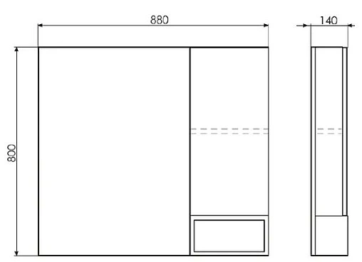 Шкаф-зеркало Comforty Турин 90 R дуб бежевый/белый 00004136265CF