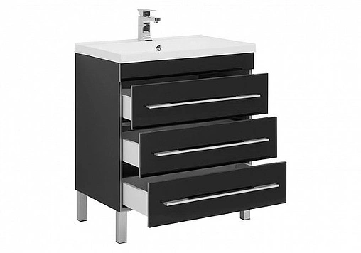 Тумба под умывальник напольная Aquanet Верона 75 чёрный 00178474