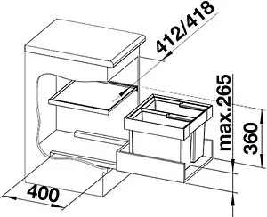 Мусорная система Blanco Flexon II 45/2 521468 Мусорная система Blanco Flexon II 45/2 521468, 2