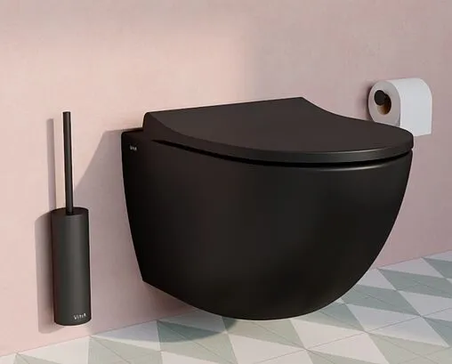 Унитаз подвесной безободковый VitrA Sento Rim-Ex черный матовый 7748B083-0101