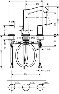 Смеситель для раковины Hansgrohe Metropol Classic 160 хром 31305000 Смеситель для раковины Hansgrohe Metropol Classic 160 хром 31305000, 2