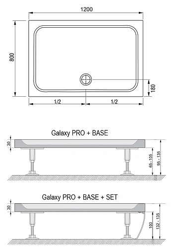 Поддон для душа Ravak Gigant Pro 120х80 Chrome XA04G401010