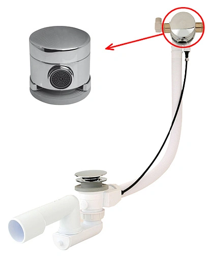 Слив-перелив для ванны с функцией налива Ravak хром X01316