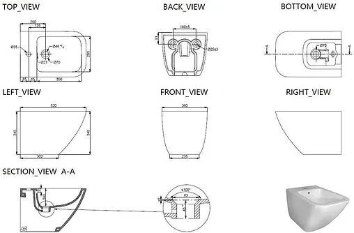 Биде подвесное Allen Brau Liberty 3 белый 4.33016.20
