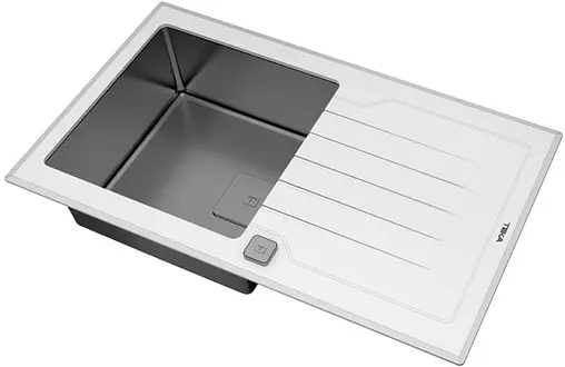 Мойка кухонная Teka Diamond RS15 2B 86 нержавеющая сталь/белое стекло 115100012