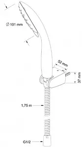 Душевой набор Swedbe Calypso хром 5092, 2
