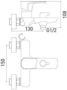 Смеситель для ванны Gross Aqua Evo хром 2155297C Смеситель для ванны Gross Aqua Evo хром 2155297C, 2