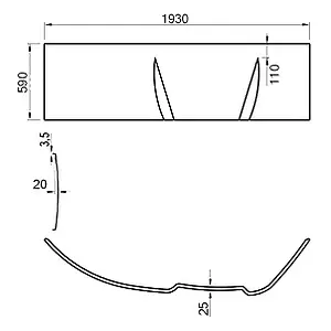 Панель для ванны фронтальная левая Ravak ASYMMETRIC 160 L белый CZ46100000, 5