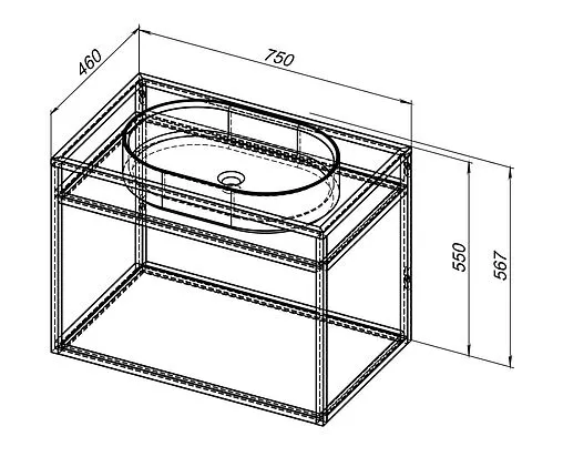 Консоль подвесная Allen Brau Liberty 75 медь браш 1.33001.60
