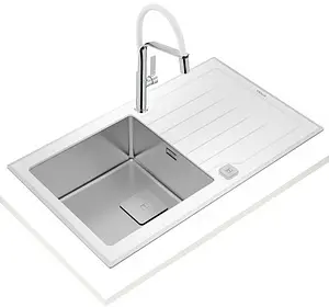 Мойка кухонная Teka Diamond RS15 2B 86 нержавеющая сталь/белое стекло 115100012 Мойка кухонная Teka Diamond RS15 2B 86 нержавеющая сталь/белое стекло 115100012, 3