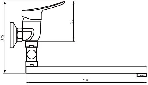 Смеситель для ванны с длинным изливом Dorff Norma хром D1095000 Смеситель для ванны с длинным изливом Dorff Norma хром D1095000