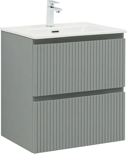 Тумба-умывальник подвесная Aquanet Джейн (Flat) 60 мисти грин 00335432+