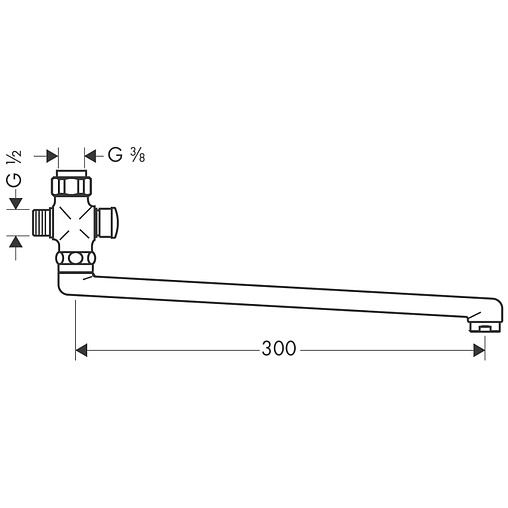Излив длинный к смесителю для душа 30см Hansgrohe хром 14495000