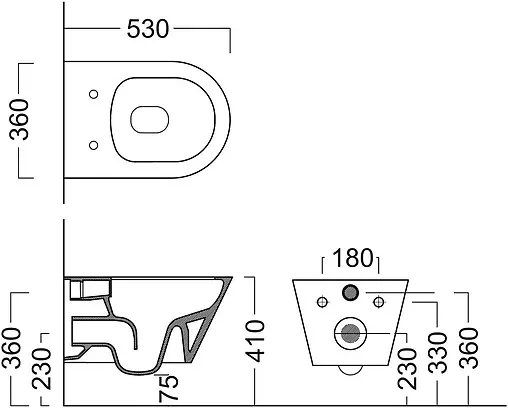 Комплект 5 в 1 Sanit М 603 90.506.00..0000+PLMR.wc.02+PLMR.seat.02/WHT с кнопкой 16.603.01 белый глянцевый