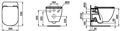 Комплект 4 в 1 Ideal Standard Tesi Rimless RT007902