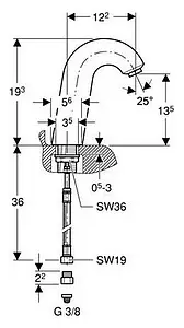 Смеситель для раковины Geberit HyTronic60 хром 115.724.21.1, 5