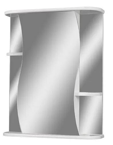 Шкаф-зеркало Айсберг Волна 2-50 L белый DA1036HZ