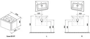 Тумба-умывальник подвесная Ravak 10° SD 65 L белый X000000745+XJIL1165000 Тумба-умывальник подвесная Ravak 10° SD 65 L белый X000000745+XJIL1165000, 2
