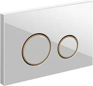 Клавиша смыва для унитаза Cersanit Twins 63535 кнопки/белый матовый, кольца/золото Клавиша смыва для унитаза Cersanit Twins 63535 кнопки/белый матовый, кольца/золото, 3