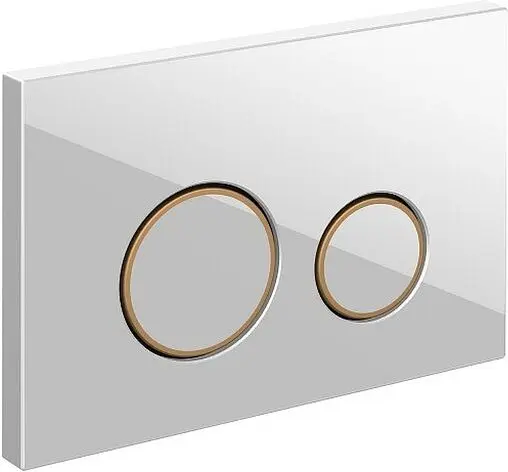 Клавиша смыва для унитаза Cersanit Twins 63535 кнопки/белый матовый, кольца/золото