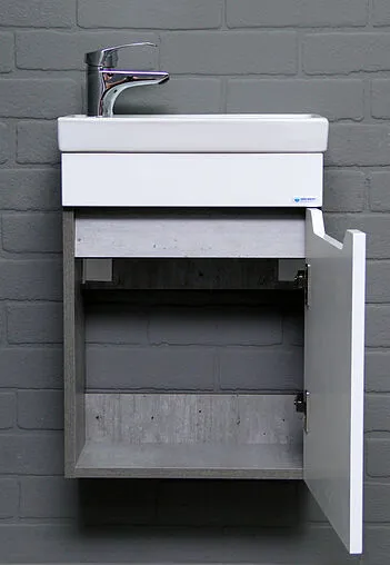 Тумба под умывальник подвесной Айсберг Мечта 40 белый/бетон DM2333T