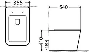Унитаз приставной безободковый Aquanet Tavr 2.0 F Rimless белый Tavr 2.0 F Унитаз приставной безободковый Aquanet Tavr 2.0 F Rimless белый Tavr 2.0 F, 2