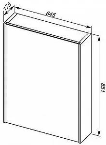 Шкаф-зеркало Aquanet Тулон 65 R белый 00183391 Шкаф-зеркало Aquanet Тулон 65 R белый 00183391, 2