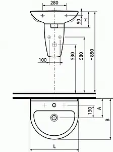 Раковина Jika Mio 60 белый 8107130001041 Раковина Jika Mio 60 белый 8107130001041, 3