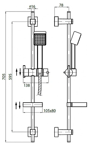 Душевая стойка Cezares Turbolenza хром TURBOLENZA-C-SD-01