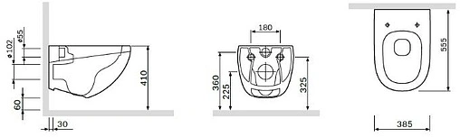 Унитаз подвесной безободковый Am.Pm Sensation FlashClean белый C301700WH