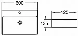 Раковина Comforty 60 белый 78188 Раковина Comforty 60 белый 78188, 2