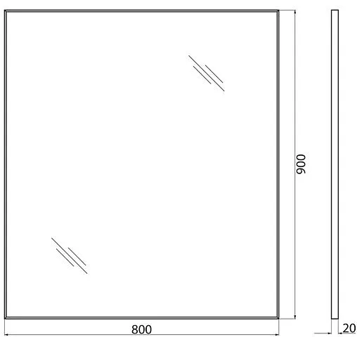 Зеркало BelBagno 80x90 сатин SPC-AL-800-900