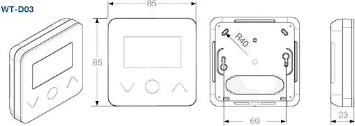 Проводной комнатный терморегулятор НО/НЗ WATTS WT-D03 HC BAT белый 10085594