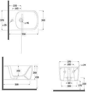 Биде подвесное Kludi Resa S черный матовый 27BIW0139, 2