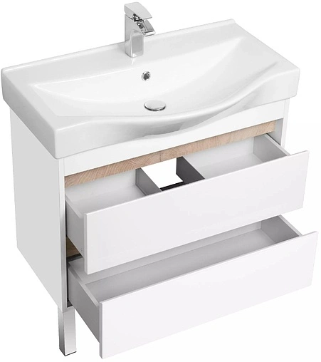 Тумба-умывальник Aquaton Нортон 80 белый глянец 1A2489K0NT010