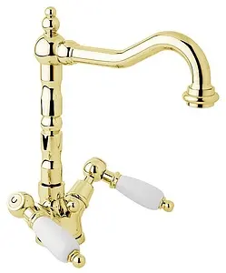 Смеситель для раковины Cezares First золото/белый FIRST-LS2-03/24-Bi Смеситель для раковины Cezares First золото/белый FIRST-LS2-03/24-Bi, 1