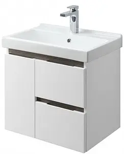 Тумба-умывальник подвесная Aquaton Рене 60 белый/грецкий орех 1A2585K0NRC80 Тумба-умывальник подвесная Aquaton Рене 60 белый/грецкий орех 1A2585K0NRC80, 1