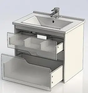 Тумба-умывальник подвесная Aquanet Модена 65 белый 00198485+00182318, 4