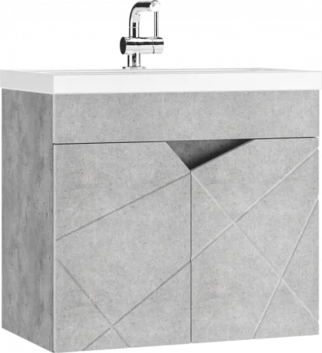 Тумба под умывальник подвесной Домино Vector 60 метрополитан грей/бетон серый DV6610T