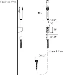 Гигиенический душ с держателем Jacob Delafon Cuff хром E98100-CP, 2