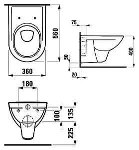 Унитаз подвесной Laufen Pro белый 8.2095.0.000.000.1, 2