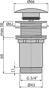 Выпуск автоматический для раковины без перелива AlcaPlast хром A395 Выпуск автоматический для раковины без перелива AlcaPlast хром A395, 2