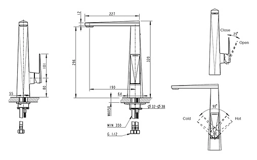 Смеситель для кухни Bravat Iceberg золото F776110G