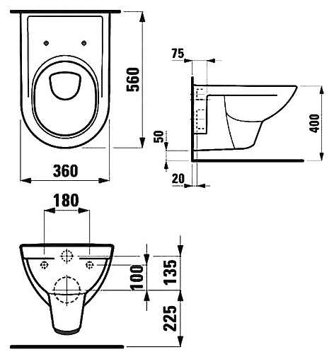Унитаз подвесной Laufen Pro белый 8.2095.0.000.000.1 Унитаз подвесной Laufen Pro белый 8.2095.0.000.000.1